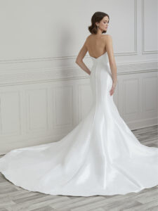 wedding dresses ivory fabric Mikado called Lalita full back view